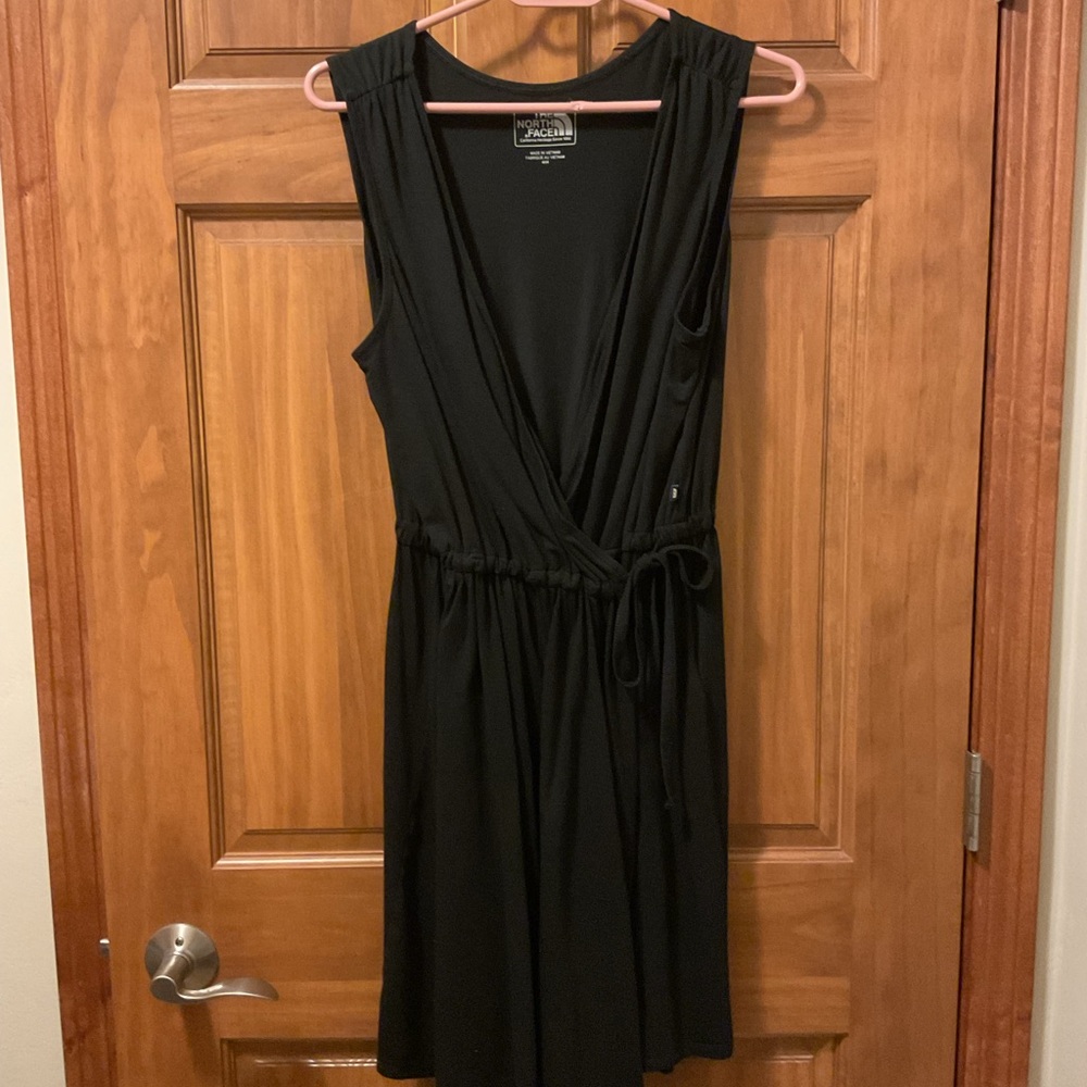 The North Face Elegant Black Wrap Midi Dress